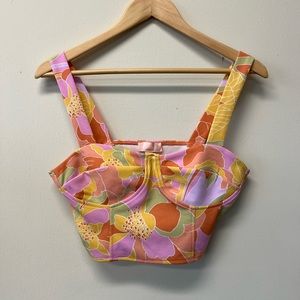 Floral mini corset bralette top
